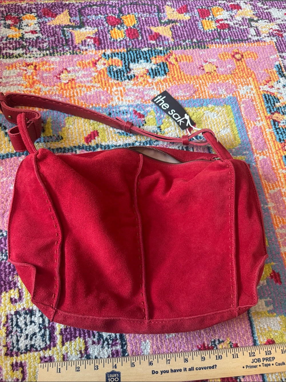 The Sak Los Feliz Hobo - Leather - Scarlet Suede red nwt boho - Picture 6 of 9